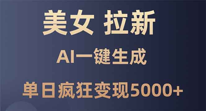 美女暴力拉新，通过AI一键生成，单日疯狂变现5000+，纯小白一学就会！-爱资源库-最大的免费资源库Azyku.com