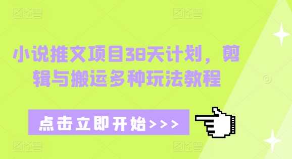 小说推文项目38天计划，剪辑与搬运多种玩法教程-爱资源库-最大的免费资源库Azyku.com