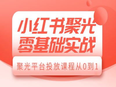 小红书聚光零基础实战，聚光平台投放课程从0到1-爱资源库-最大的免费资源库Azyku.com