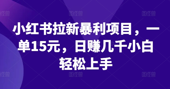 小红书拉新暴利项目，一单15元，日赚几千小白轻松上手【揭秘】-Azyku.com