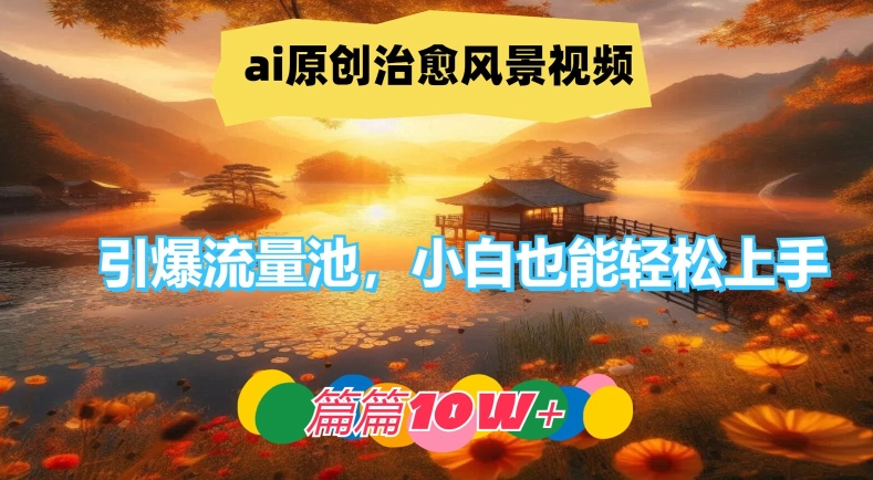 ai原创治愈风景视频，引爆流量池，小白也能轻松上手，篇篇10w+【揭秘】-Azyku.com