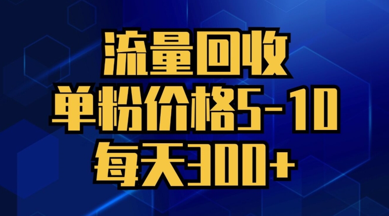 流量回收，单粉价格5-10，每天300+，轻松月入五位数-Azyku.com