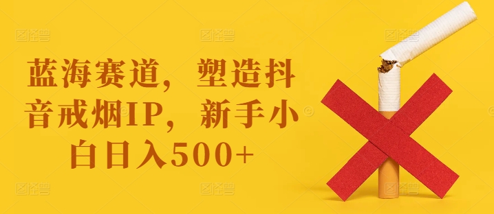 蓝海赛道，塑造抖音戒烟IP，新手小白日入500+【揭秘】-Azyku.com