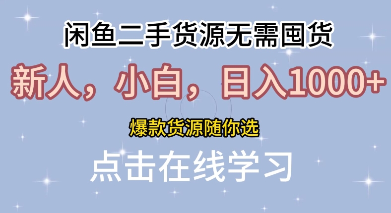 闲鱼二手货源无需国货，新人，小白，日入1k，爆款货源随你选-Azyku.com