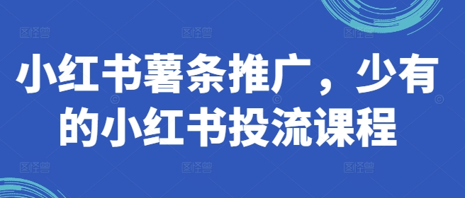 小红书薯条推广，少有的小红书投流课程-Azyku.com