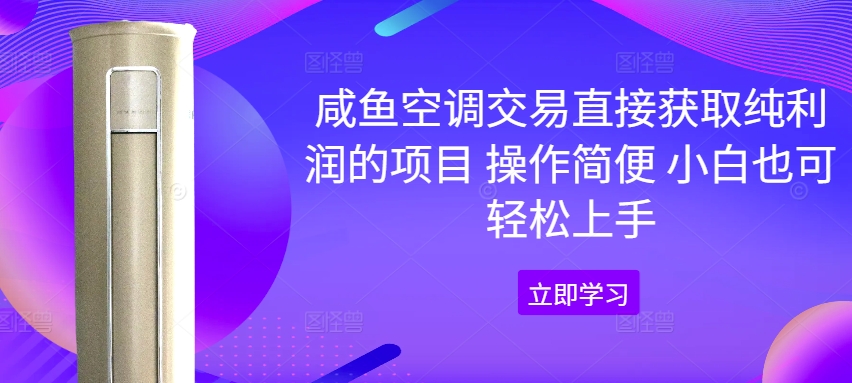 咸鱼空调交易直接获取纯利润的项目 操作简便 小白也可轻松上手-Azyku.com