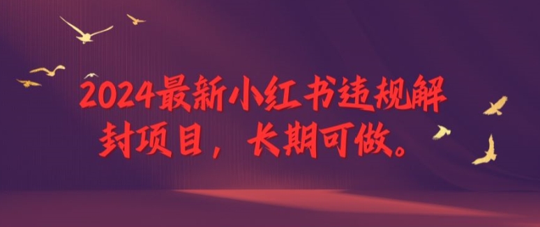 2024最新小红书违规解封项目，长期可做，一个可以做到退休的项目【揭秘】-Azyku.com