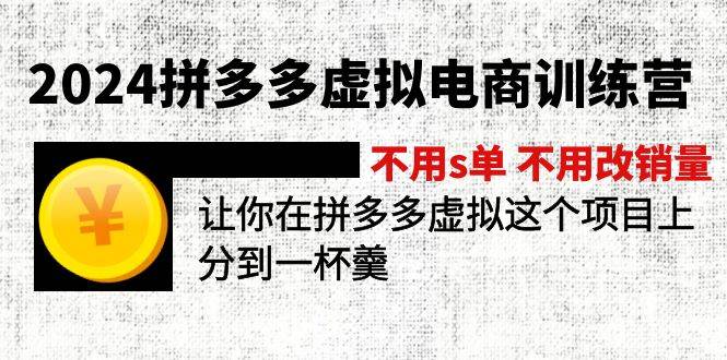 2024拼多多虚拟电商训练营 不s单 不改销量  做虚拟项目分一杯羹(更新10节)-Azyku.com