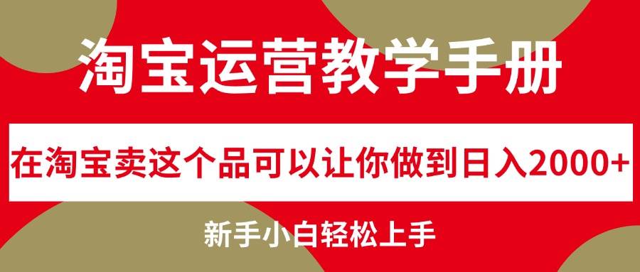 淘宝运营教学手册，在淘宝卖这个品可以让你做到日入2000+，新手小白轻…-Azyku.com