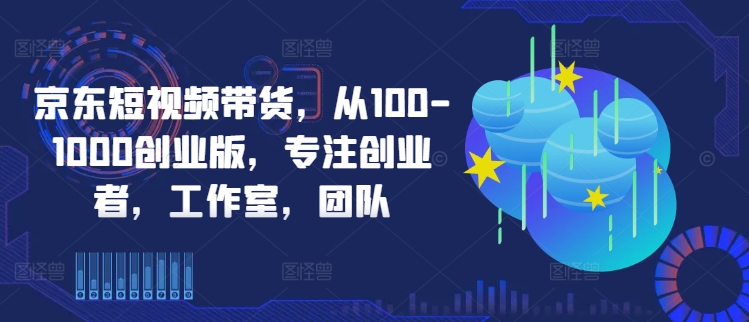 京东短视频带货，从100-1000创业版，专注创业者，工作室，团队-Azyku.com