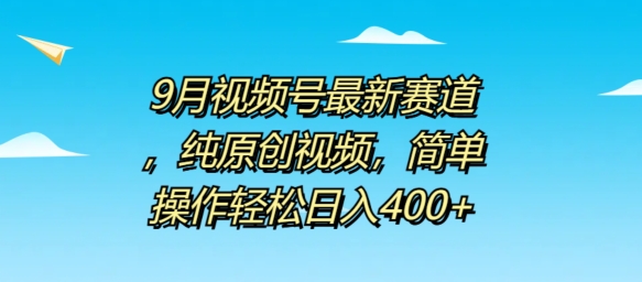 9月视频号最新赛道，纯原创视频，简单操作轻松日入4张-Azyku.com