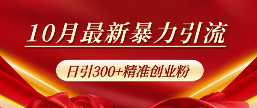 10月最新暴力引流，私域完美闭环，日引300+精准创业粉【揭秘】-Azyku.com