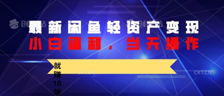 最新闲鱼轻资产变现，纯小白福利，当天操作，就赚10陪以上差价-Azyku.com