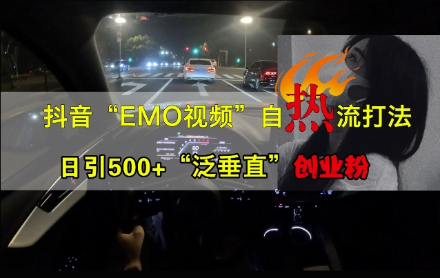 抖音EMO视频自热打法，日引500+“泛垂直”创业粉-Azyku.com