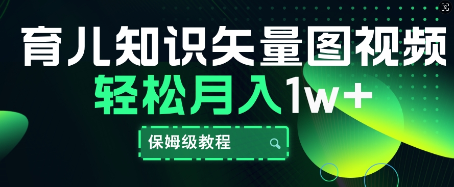 育儿知识矢量图视频，条条爆款，保姆级教程，月入1w-Azyku.com