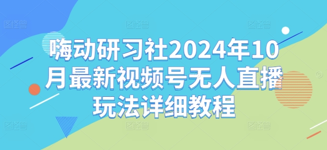 嗨动研习社2024年10月最新视频号无人直播玩法详细教程-Azyku.com