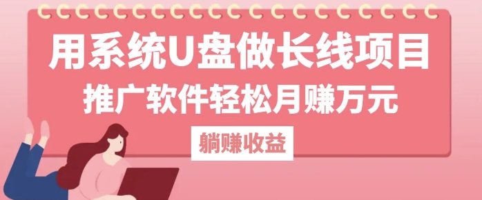 用系统U盘做长线项目，推广软件轻松月入过W-Azyku.com