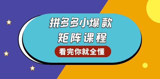 拼多多爆款矩阵课程：教你测出店铺爆款，优化销量，提升GMV，打造爆款群-爱资源库-最大的免费资源库Azyku.com