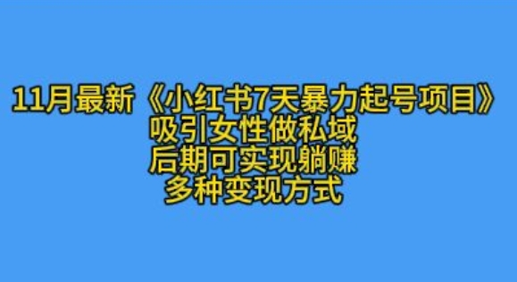 K总部落11月最新小红书7天暴力起号项目，吸引女性做私域【揭秘】-爱资源库-最大的免费资源库Azyku.com