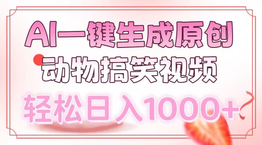 AI一键生成原创动物搞笑视频，轻松日入1000+-爱资源库-最大的免费资源库Azyku.com