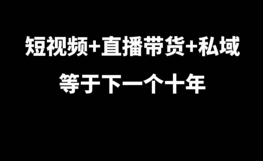 短视频+直播带货+私域等于下一个十年，大佬7年实战经验总结-爱资源库-最大的免费资源库Azyku.com