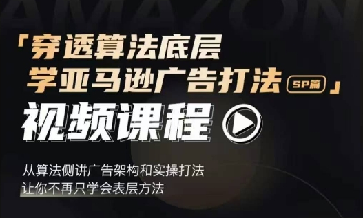 穿透算法底层，学亚马逊广告打法SP篇，从算法侧讲广告架构和实操打法，让你不再只学会表层方法-爱资源库-最大的免费资源库Azyku.com