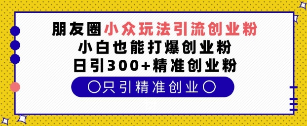 朋友圈小众玩法引流创业粉，小白也能打爆创业粉，日引300+精准创业粉【揭秘】-爱资源库-最大的免费资源库Azyku.com